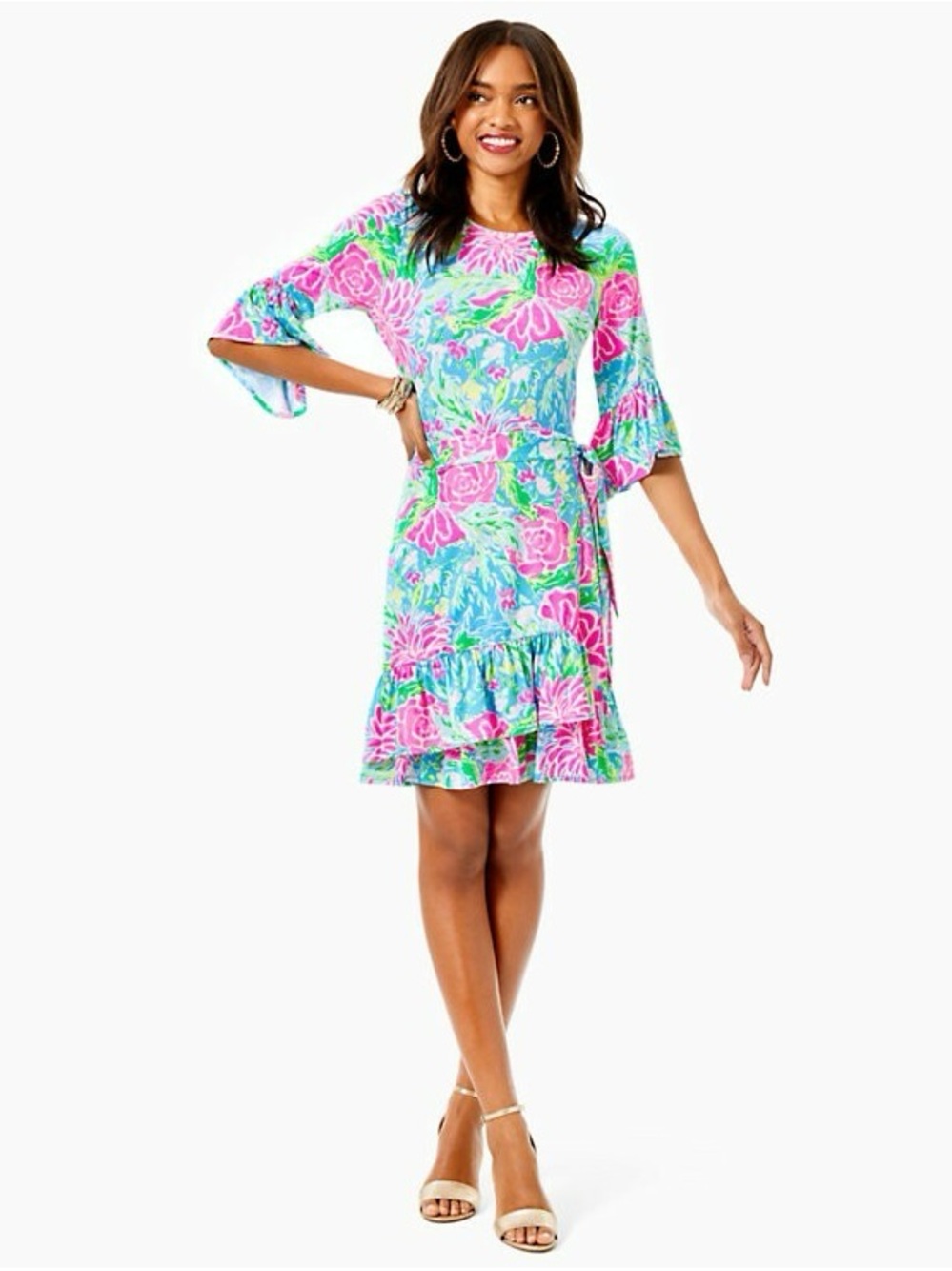 Lilly Pulitzer Kassi Dress In Zanzibar Blue Bunny Business Size Medium